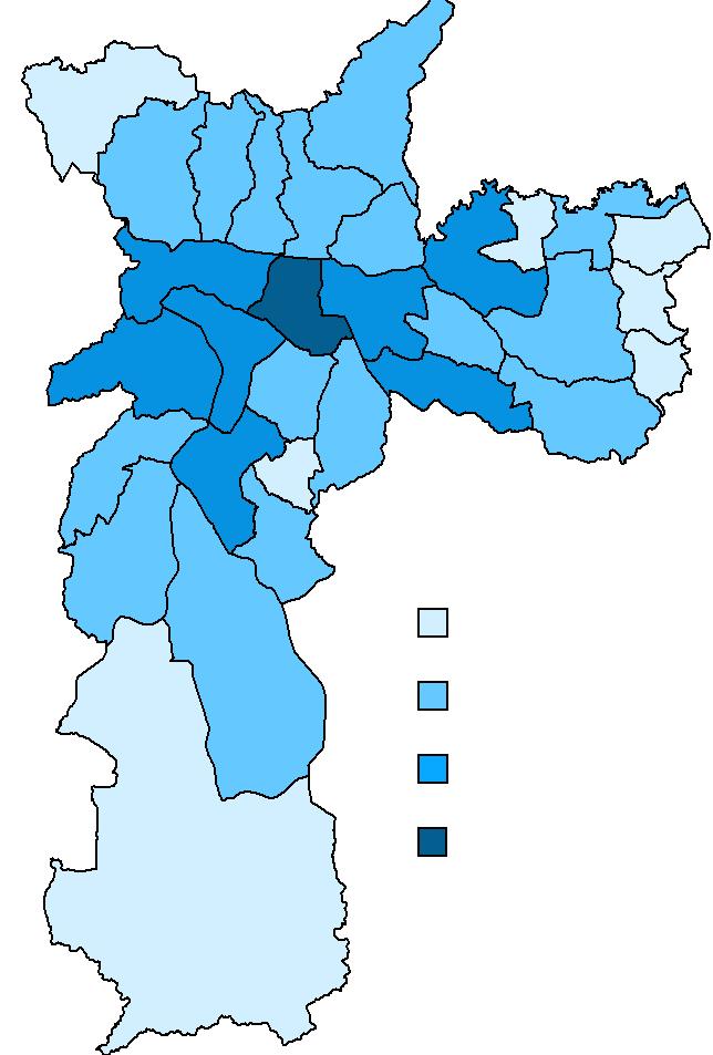 Acidentes de trânsito com vítimas em São Paulo 212 Acidentes com vítimas por subprefeitura Perus 213 Pirituba 813 Butantã 1.435 Freguesia do Ó/ Brasilândia 737 Lapa 1.