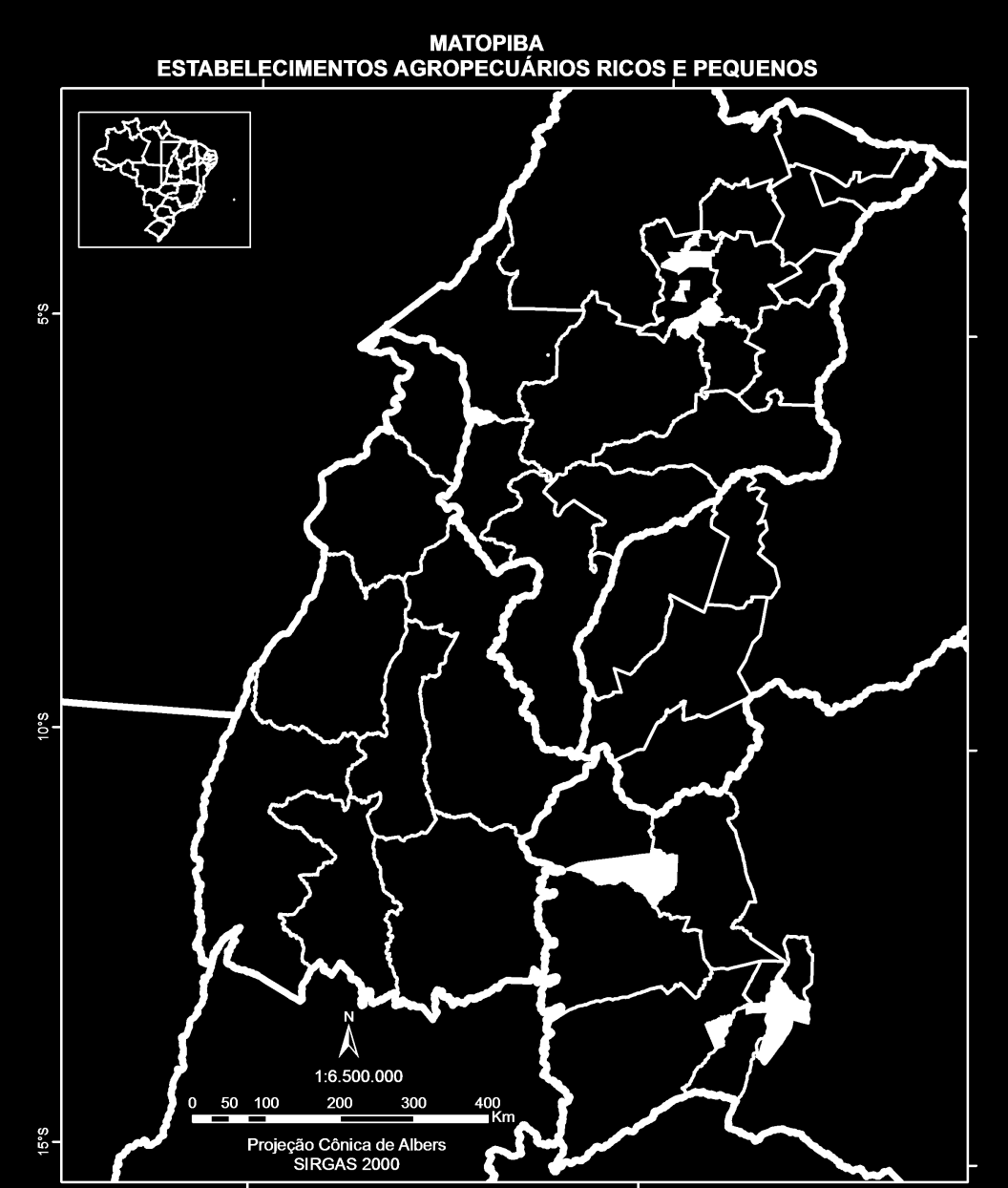 MATOPIBA - NÚMERO DE ESTABELECIMENTOS RICOS E COM ÁREA MENOR QUE 100 HA Estabelecimentos ricos: acima de 200 salários mínimos Estabelecimentos no MATOPIBA menores que 100 ha: 213.