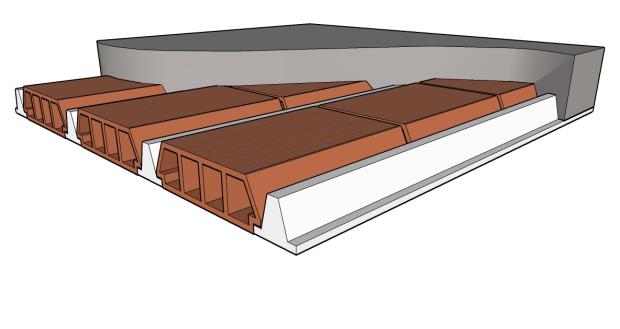 b) Coberturas: 1 Laje maciça (10,0cm) Sem telhamento laje maciça 10cm 3,73 220 2 concreto (4cm) (1cm) cerâmica 7cm Laje pré-moldada 12cm (concreto 4cm +