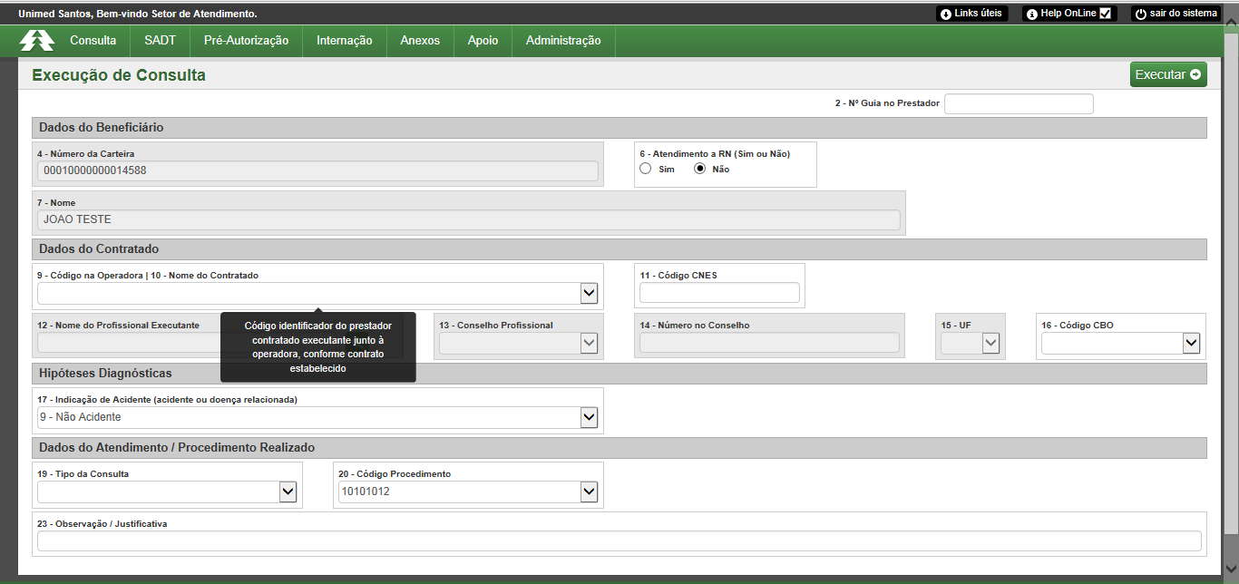 4. Help OnLine Objetivo: Habilitar a explicação de cada campo nos formulários de Solicitação. Pré-Requisitos: Marcar o checkbox Help OnLine localizado no canto superior direito da tela.