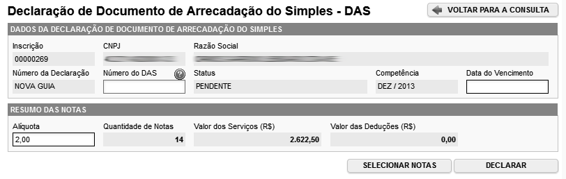 Página 111 de 118 por prestador de serviços que declarou em sua Configuração de Perfil do Contribuinte opção DIFERENTE de: - Optante pelo Simples Nacional. Clique aqui para voltar à página anterior.