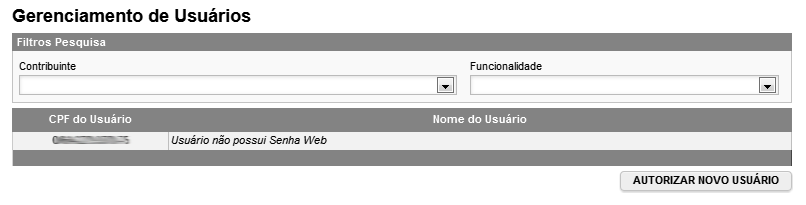 Página 60 de 118 Clique aqui para alterar os acessos do usuário ou excluí-lo do sistema Clique no CPF do usuário para alterar os acessos ou excluir usuários.