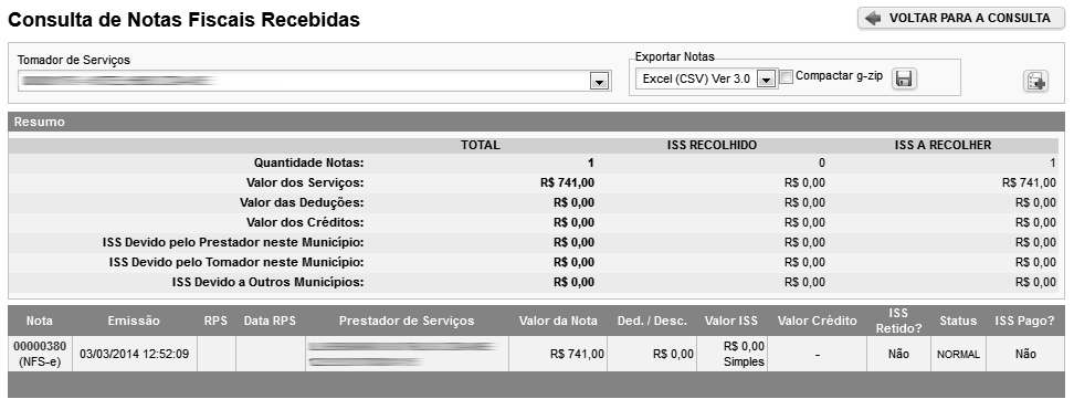 Página 68 de 118 As NFS-e recebidas serão disponibilizadas,