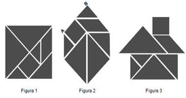 24. O tangram é um jogo oriental antigo, uma espécie de quebra-cabeça, constituído de sete peças: 5 triângulos retângulos e isósceles, 1 paralelogramo e 1 quadrado.