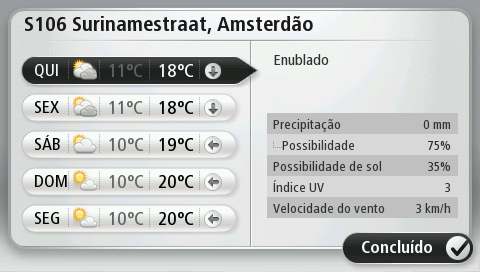 Meteorologia Acerca da Meteorologia Nota: disponível apenas em equipamentos LIVE.