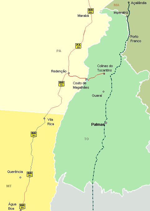 Ferrovia Norte Sul Infraestrutura Ferroviária Com a aquisição pela Vale da sub-concessão da Ferrovia Norte Sul, a linha ferroviária operada se estenderá até Palmas, capital do estado do Tocantins,