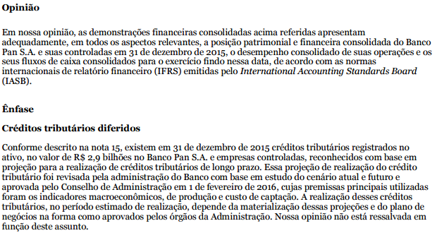 Relatório da auditoria