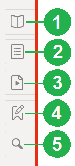 Opções de interação 1. Clicar para marcar a página como favorita; 2. Clicar para criar uma anotação; 2.1. Clicar no local onde se pretende inserir a anotação.