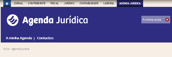 Acesso da Agenda Jurídica WEB 1. Aceder ao site www.vidaeconomica.pt e selecionar o canal AGENDA JURÍDICA. 2.