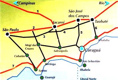 O acesso pode ser feito também pelo complexo Anchieta/Imigrantes,SP-150, por Santos, Bertioga e São Sebastião.