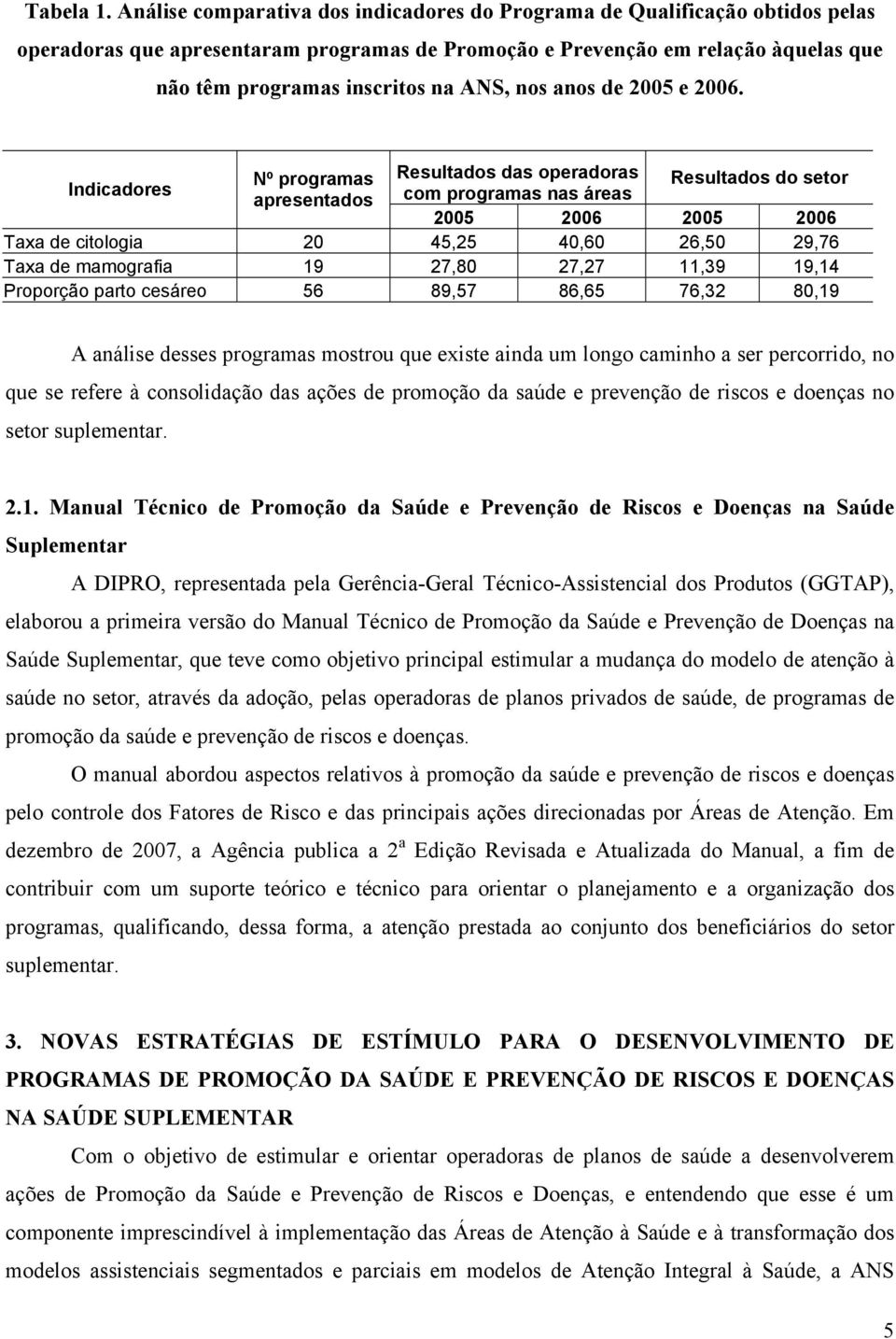 nos anos de 2005 e 2006.