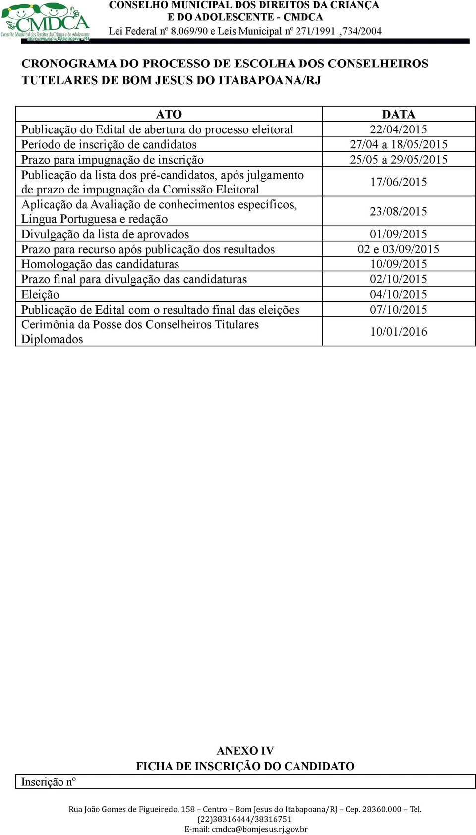 Aplicação da Avaliação de conhecimentos específicos, Língua Portuguesa e redação 23/08/2015 Divulgação da lista de aprovados 01/09/2015 Prazo para recurso após publicação dos resultados 02 e