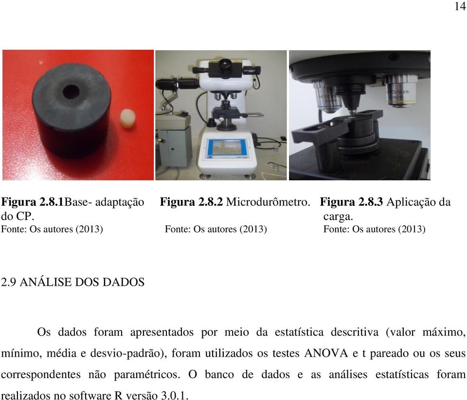 9 ANÁLISE DOS DADOS Os dados foram apresentados por meio da estatística descritiva (valor máximo, mínimo, média e