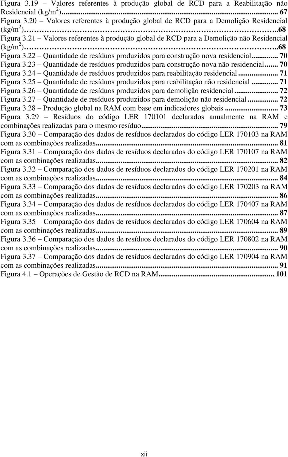 .68 Figura 3.22 Quantidade de resíduos produzidos para construção nova residencial... 70 Figura 3.23 Quantidade de resíduos produzidos para construção nova não residencial... 70 Figura 3.24 Quantidade de resíduos produzidos para reabilitação residencial.