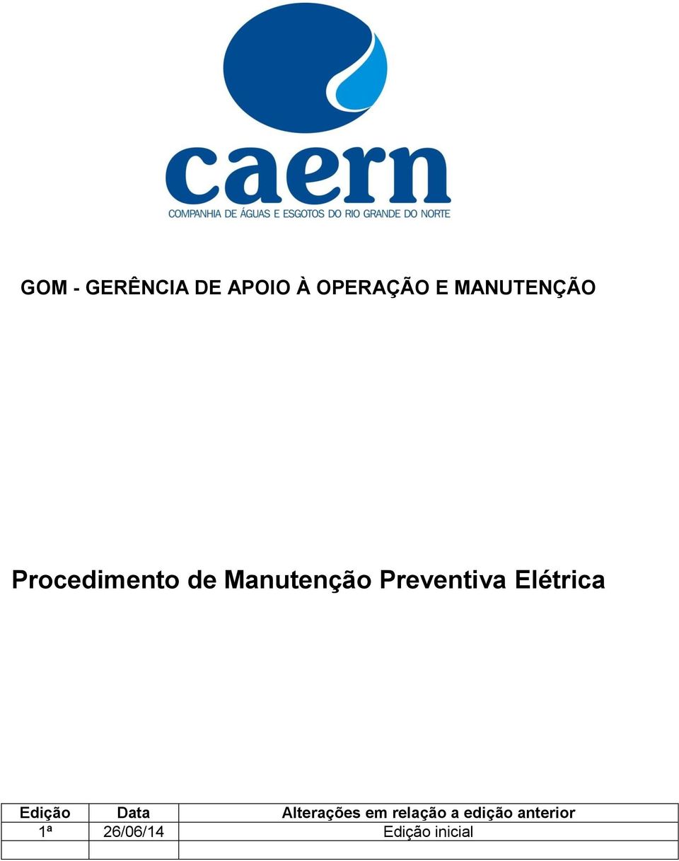 Preventiva Elétrica Edição Data Alterações