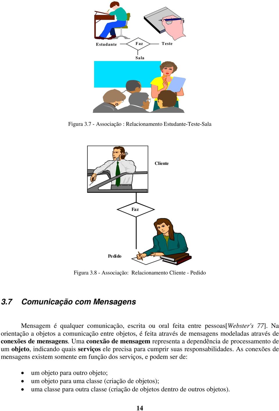 Na orientação a objetos a comunicação entre objetos, é feita através de mensagens modeladas através de conexões de mensagens.