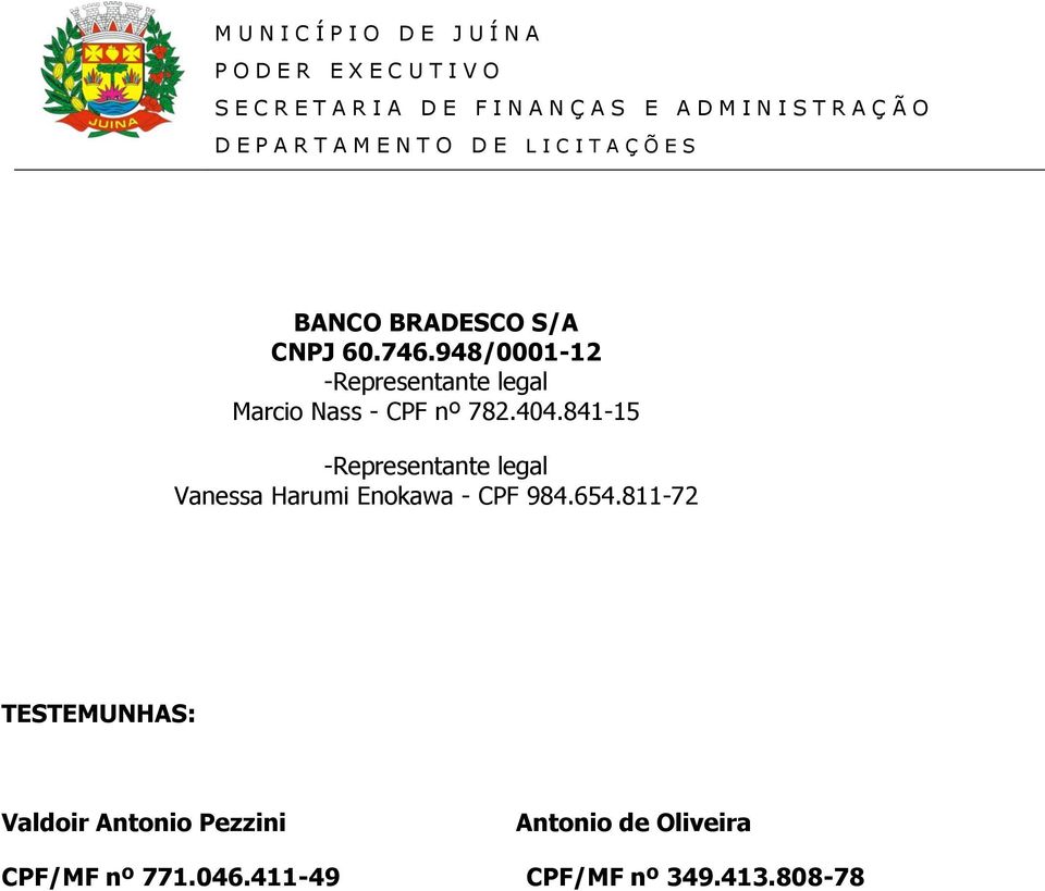 841-15 -Representante legal Vanessa Harumi Enokawa - CPF 984.654.