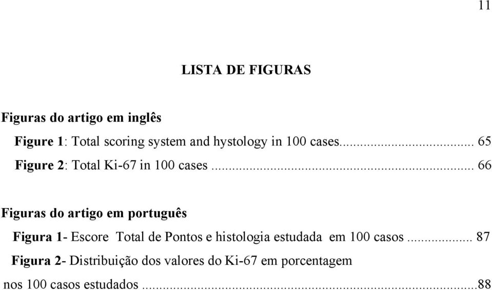 .. 66 Figuras do artigo em português Figura 1- Escore Total de Pontos e histologia