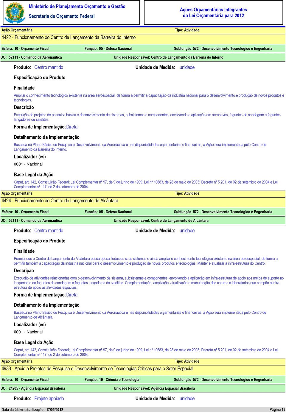 capacitação da indústria nacional para o desenvolvimento e produção de novos produtos e tecnologias.