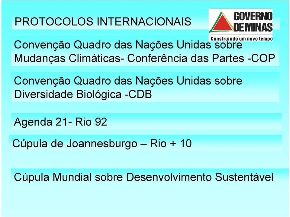 Nações Unidas sobre Diversidade Biológica -CDB Agenda 21- Rio 92