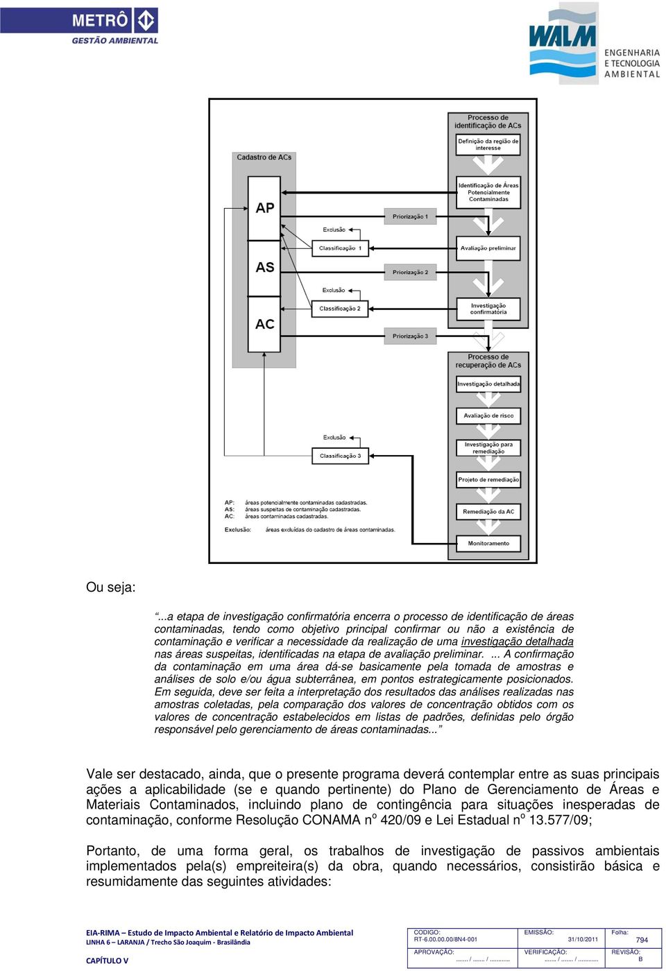 necessidade da realização de uma investigação detalhada nas áreas suspeitas, identificadas na etapa de avaliação preliminar.