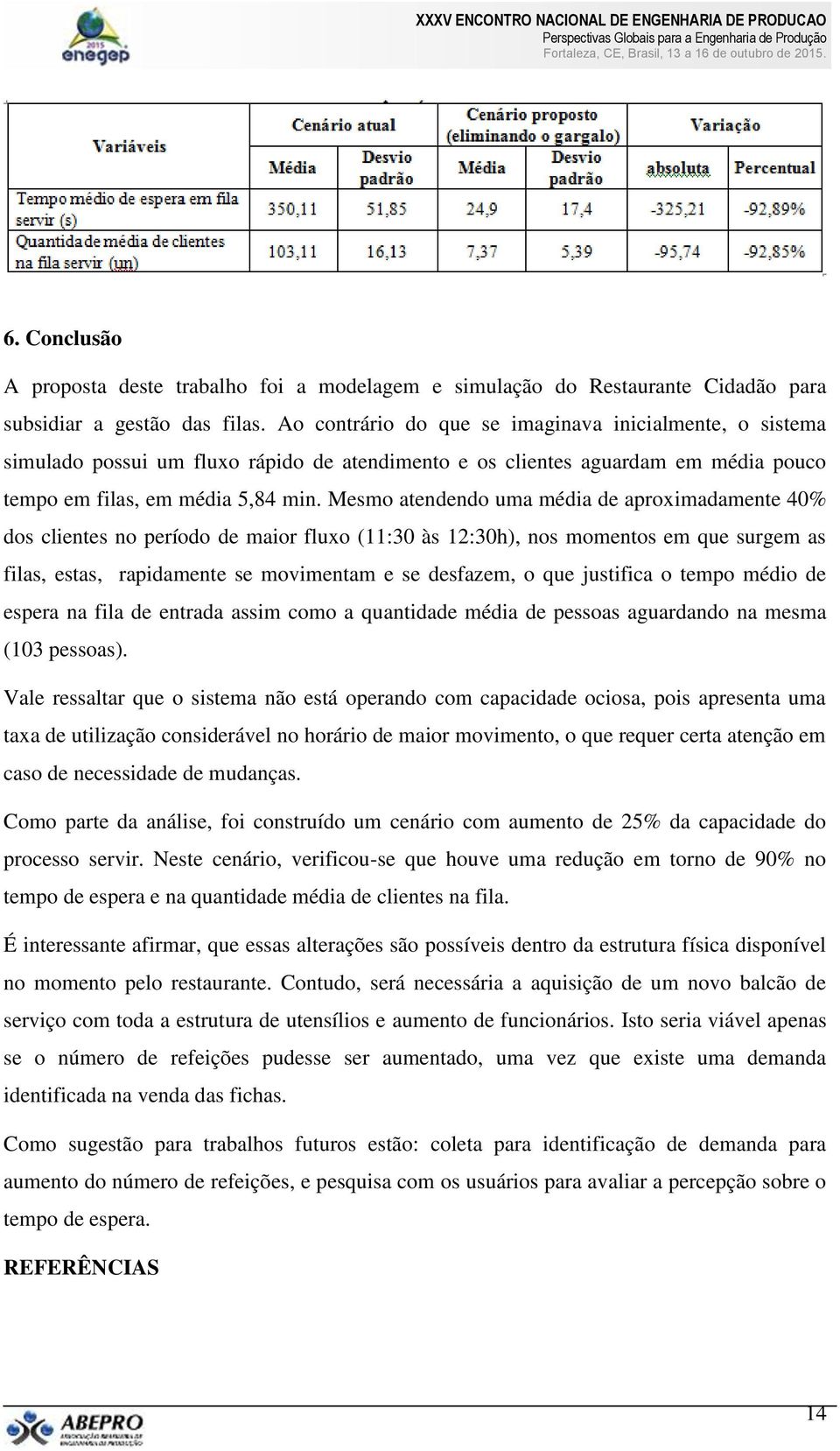 Mesmo atendendo uma média de aproximadamente 40% dos clientes no período de maior fluxo (11:30 às 12:30h), nos momentos em que surgem as filas, estas, rapidamente se movimentam e se desfazem, o que