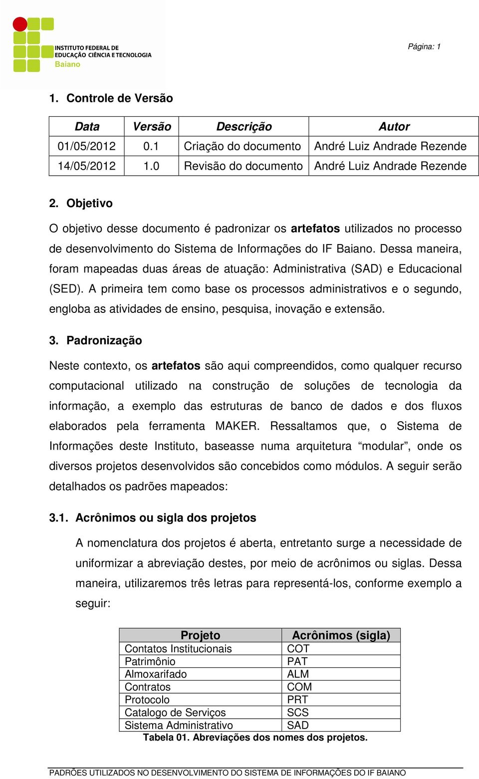 Dessa maneira, foram mapeadas duas áreas de atuação: Administrativa (SAD) e Educacional (SED).