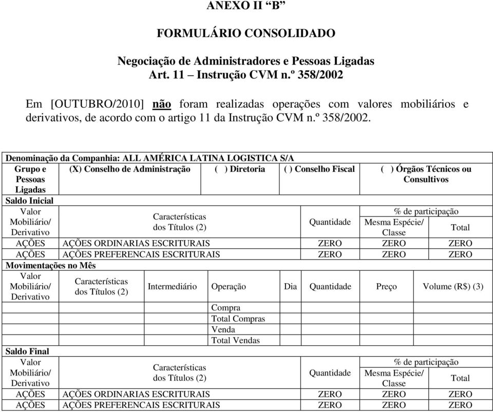 Instrução CVM n.º 358/2002.