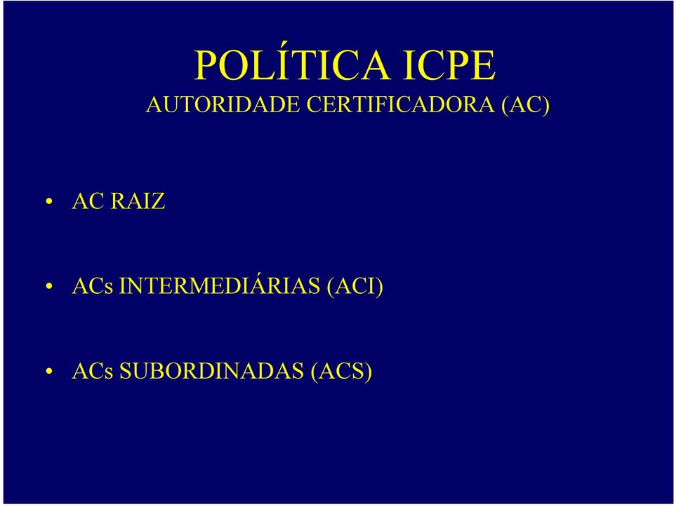 RAIZ ACs INTERMEDIÁRIAS