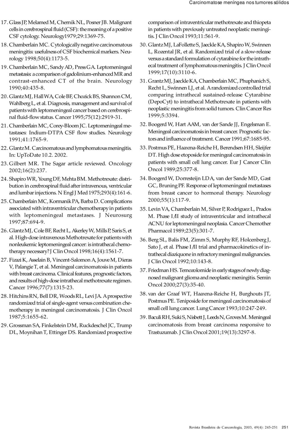 Leptomeningeal metastasis: a comparison of gadolinium-enhanced MR and contrast-enhanced CT of the brain. Neurology 1990;40:435-8. 20.