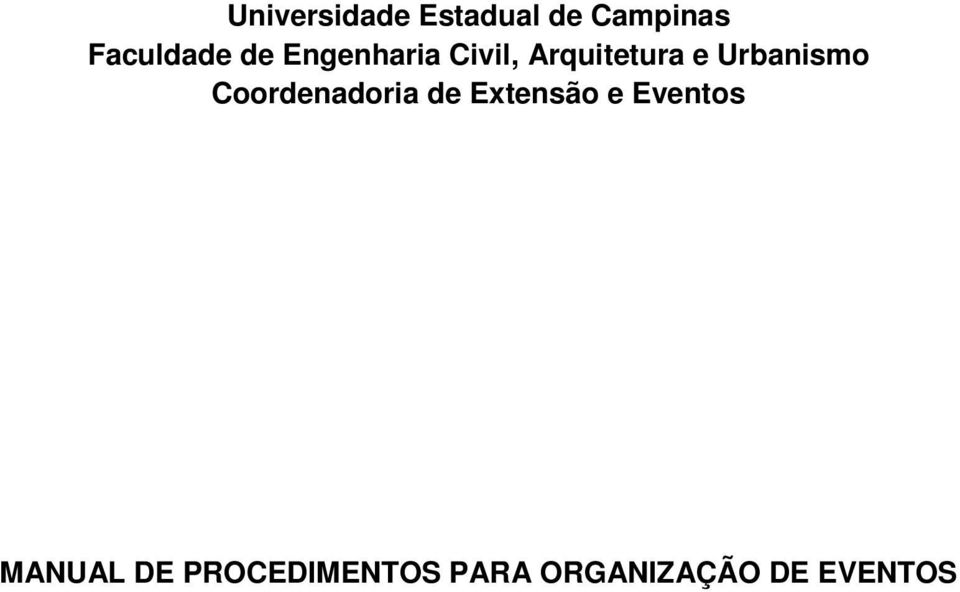 Urbanismo Coordenadoria de Extensão e