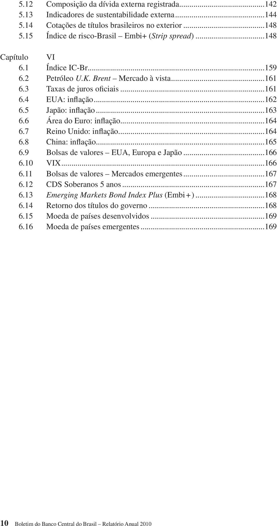 5 Japão: inflação...163 6.6 Área do Euro: inflação...164 6.7 Reino Unido: inflação...164 6.8 China: inflação...165 6.9 Bolsas de valores EUA, Europa e Japão...166 6.