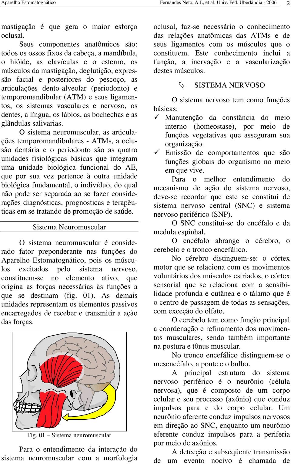 articulações dento-alveolar (periodonto) e temporomandibular (ATM) e seus ligamentos, os sistemas vasculares e nervoso, os dentes, a língua, os lábios, as bochechas e as glândulas salivarias.