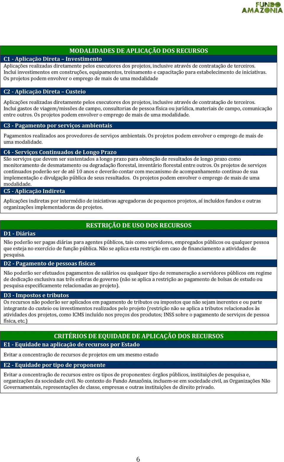 Os projetos podem envolver o emprego de mais de uma modalidade C2 - Aplicação Direta Custeio Aplicações realizadas diretamente pelos executores dos projetos, inclusive através de contratação de