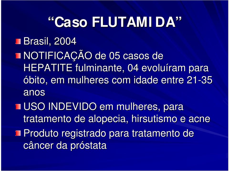 21-35 anos USO INDEVIDO em mulheres, para tratamento de alopecia,