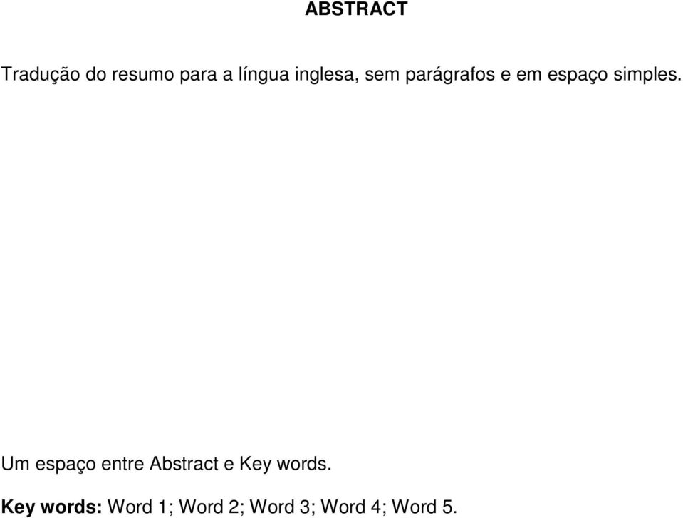 Um espaço entre Abstract e Key words.