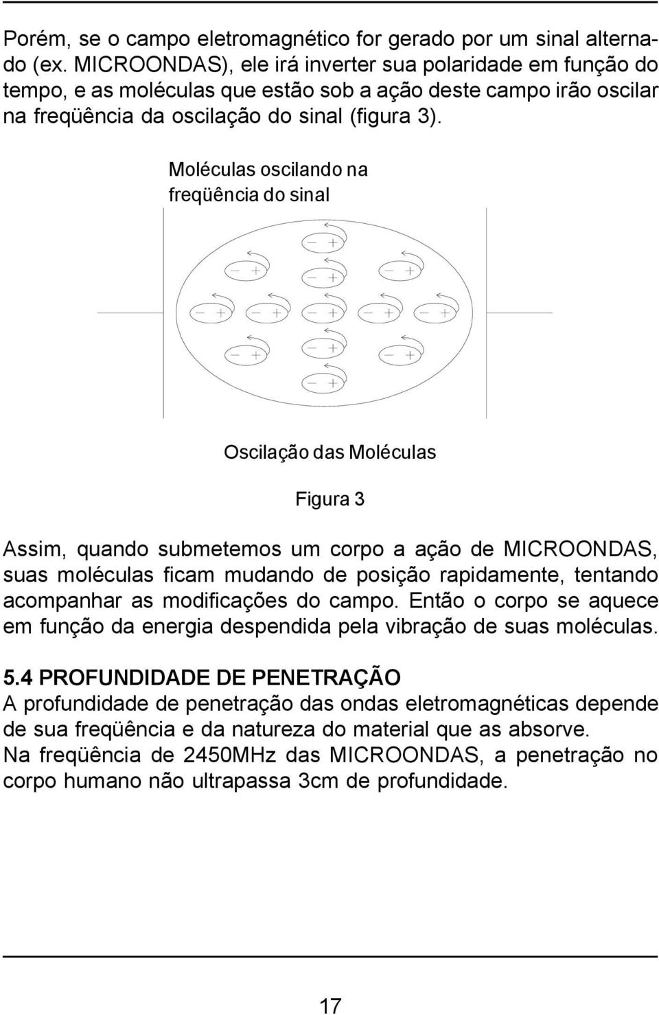 Moléculas oscilando na freqüência do sinal Oscilação das Moléculas Figura 3 Assim, quando submetemos um corpo a ação de MICROONDAS, suas moléculas ficam mudando de posição rapidamente, tentando