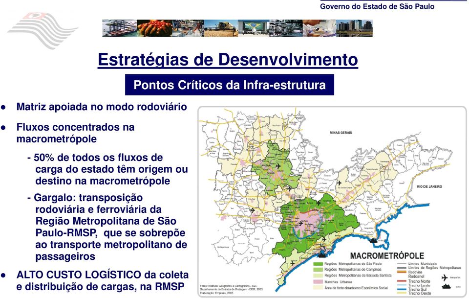 macrometrópole - Gargalo: transposição rodoviária e ferroviária da Região Metropolitana de São Paulo-RMSP,