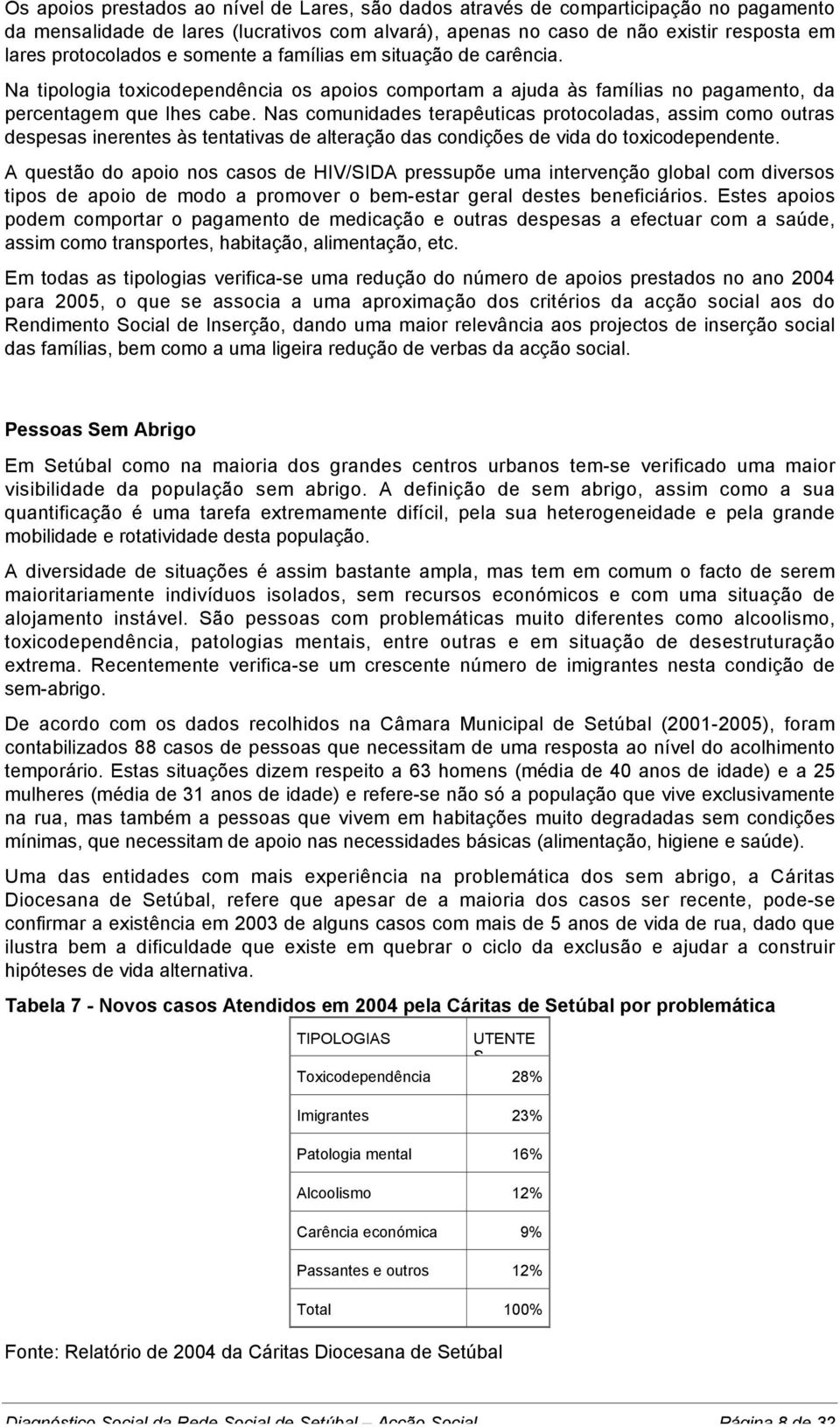 Nas comunidades terapêuticas protocoladas, assim como outras despesas inerentes às tentativas de alteração das condições de vida do toxicodependente.