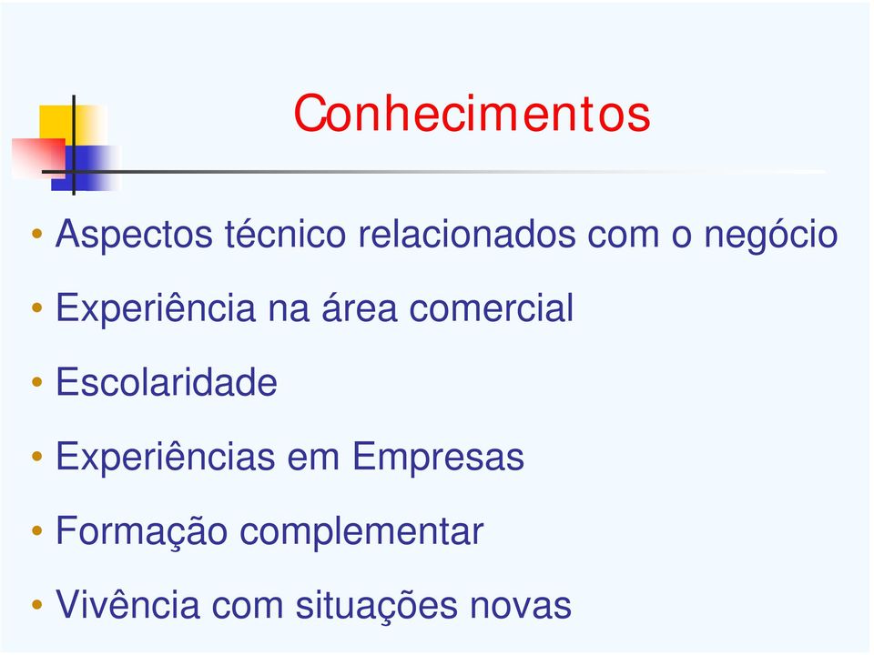 Escolaridade Experiências em Empresas