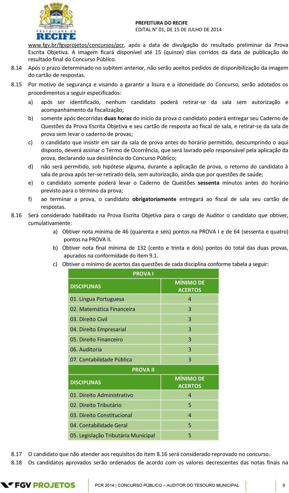 14 Após o prazo determinado no subitem anterior, não serão aceitos pedidos de disponibilização da imagem do cartão de respostas. 8.