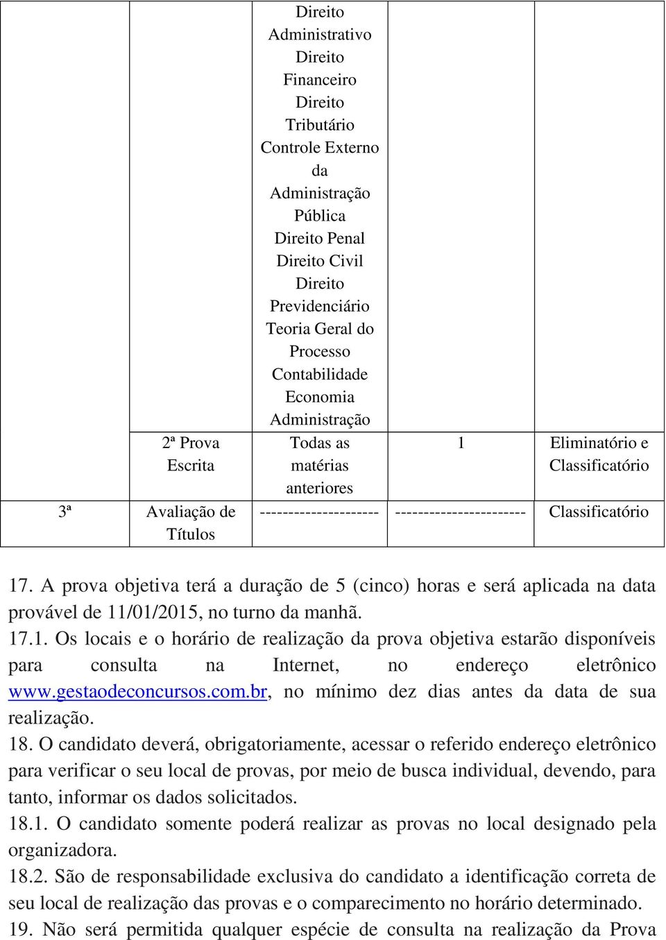 A prova objetiva terá a duração de 5 (cinco) horas e será aplicada na data provável de 11