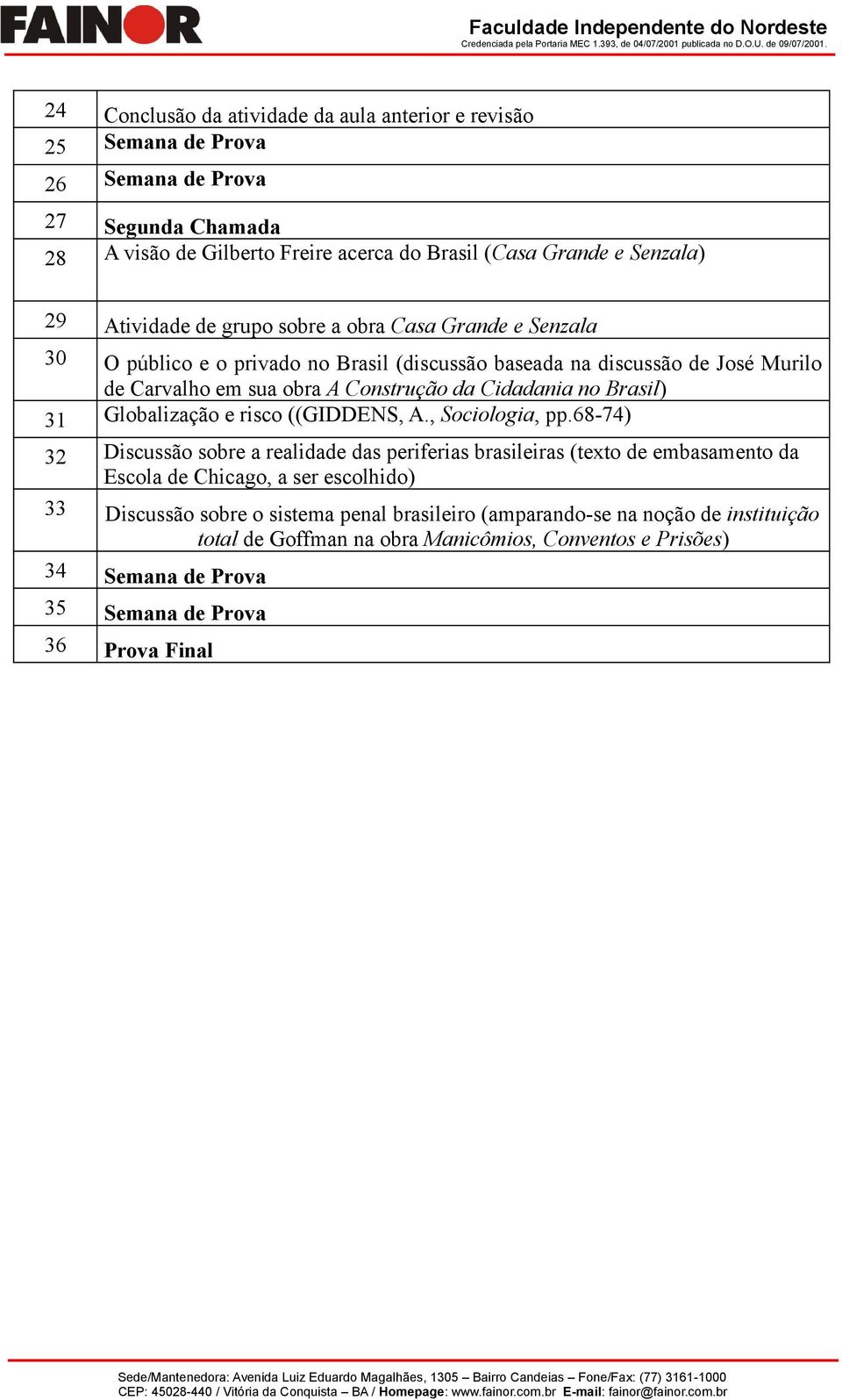 Brasil) 31 Globalização e risco ((GIDDENS, A., Sociologia, pp.