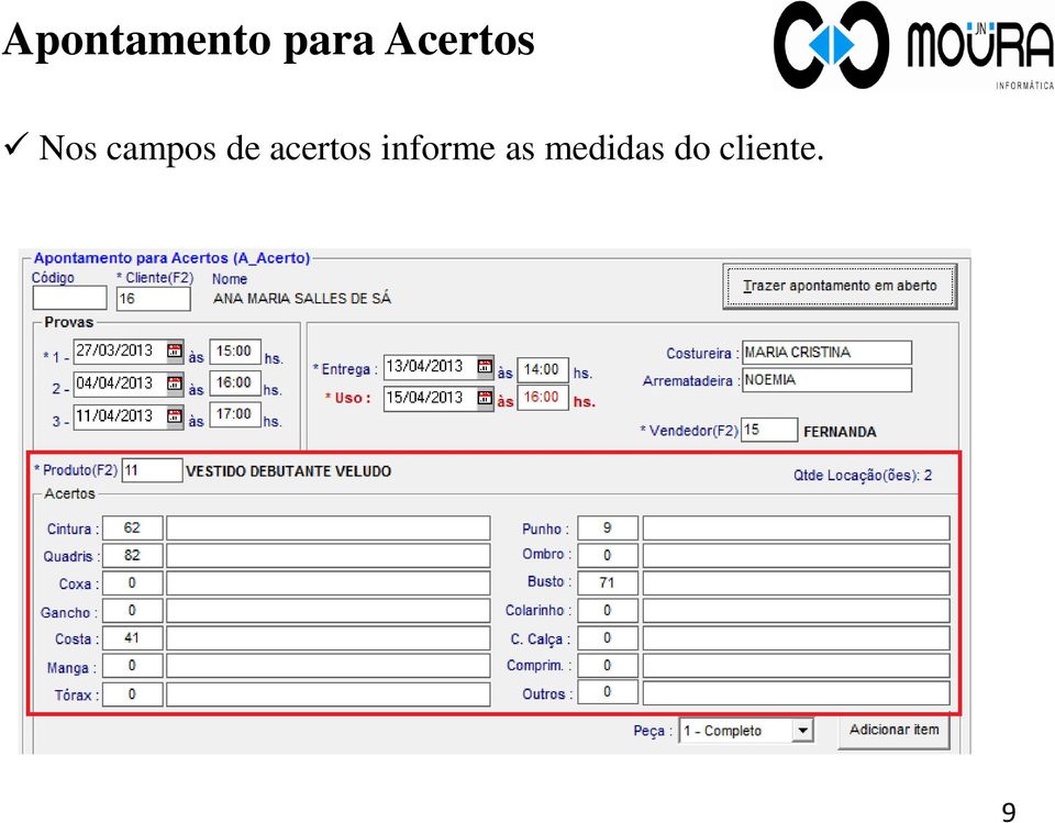 de acertos informe