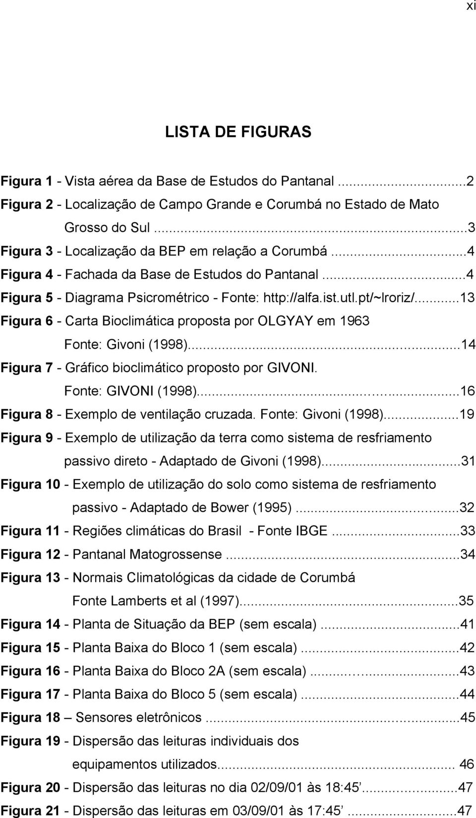 ..13 Figura 6 - Carta Bioclimática proposta por OLGYAY em 1963 Fonte: Givoni (1998)...14 Figura 7 - Gráfico bioclimático proposto por GIVONI. Fonte: GIVONI (1998).