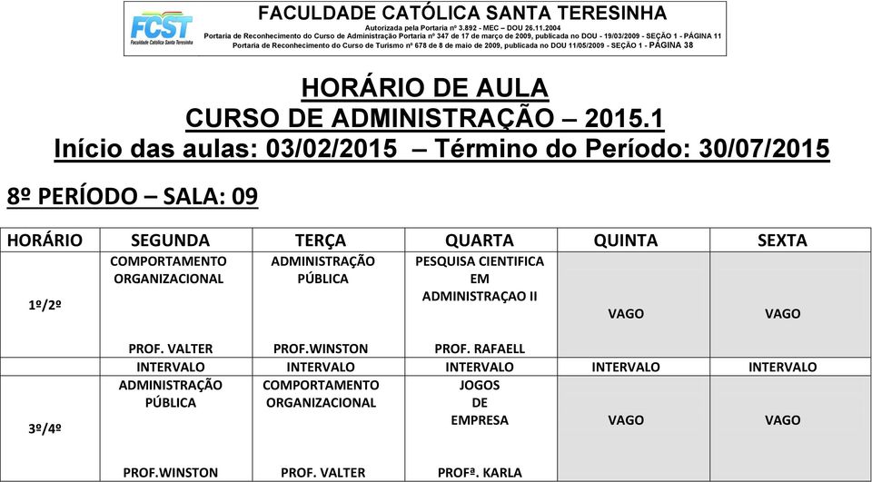 CIENTIFICA EM ADMINISTRAÇAO II PROF.