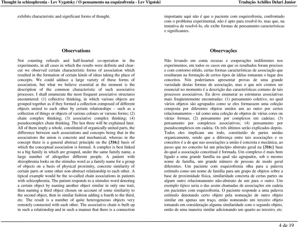 características e significantes.