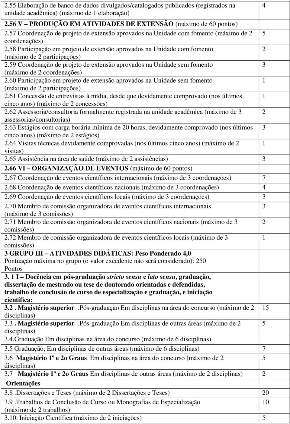 8 Participação em projeto de extensão aprovados na Unidade com fomento 2 (máximo de 2 participações) 2.