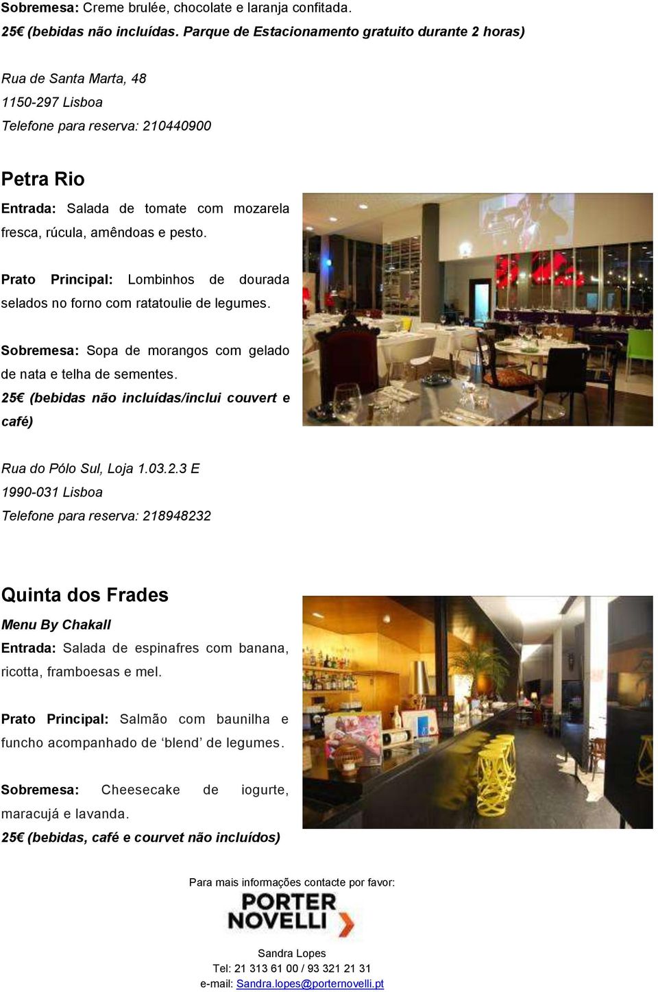 Restaurantes de Lisboa apoiam a Associação Laço - PDF Free Download