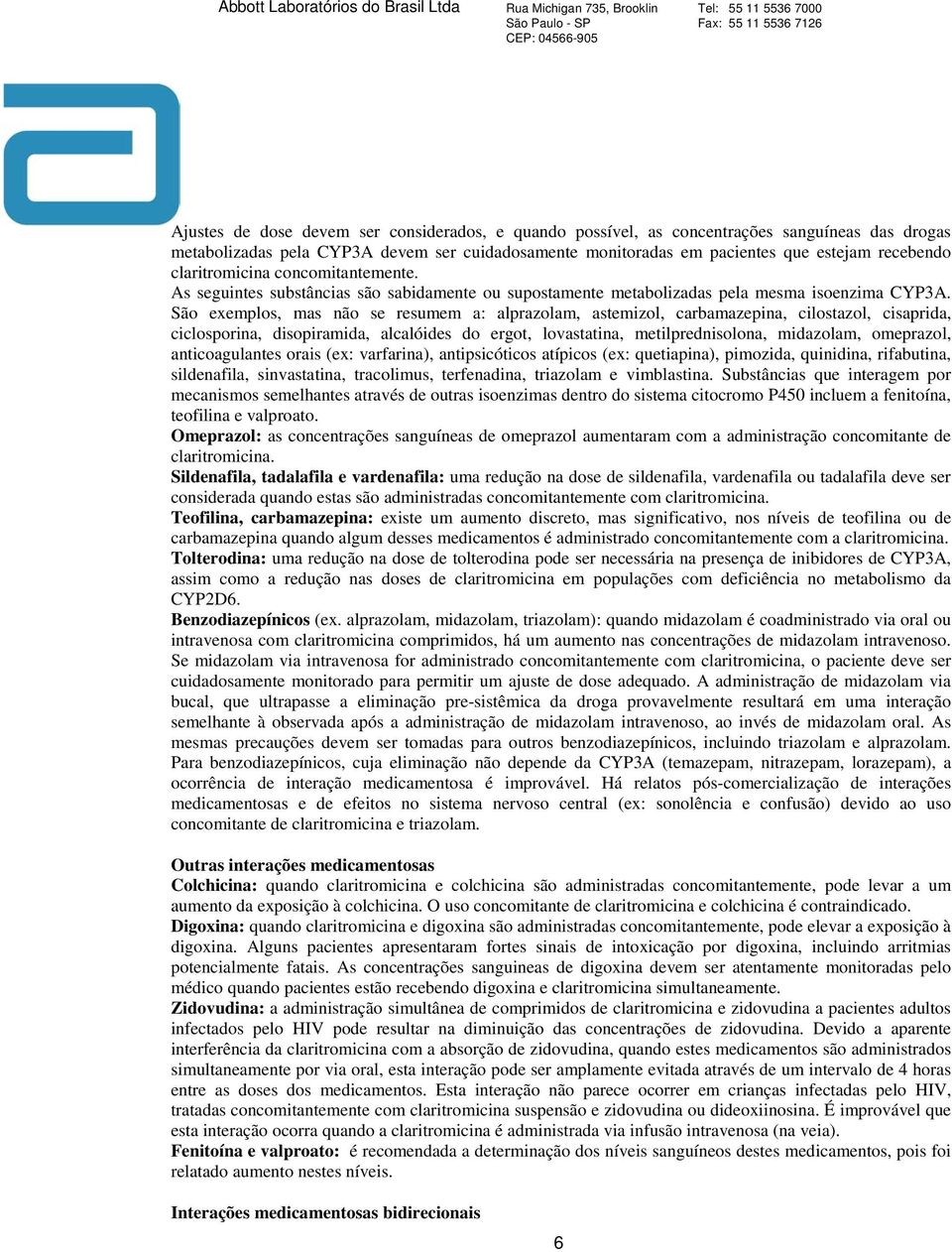 São exemplos, mas não se resumem a: alprazolam, astemizol, carbamazepina, cilostazol, cisaprida, ciclosporina, disopiramida, alcalóides do ergot, lovastatina, metilprednisolona, midazolam, omeprazol,